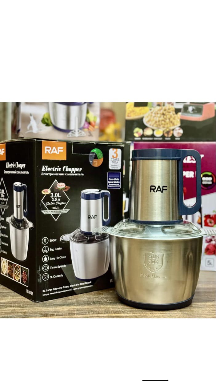 Electric Meat Grinder, Food Processor 2L 3L , Stainless Steel Meat Mixer Food Chopper for Meat, Vegetables, Fruits and Nuts with 4 Sharp Blades,Stainless Steel Food Grinder for Meat